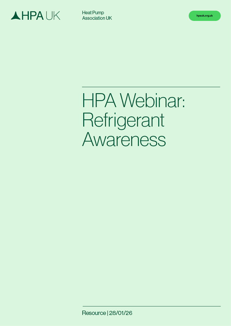 HPA Webinar: Refrigerant Awareness