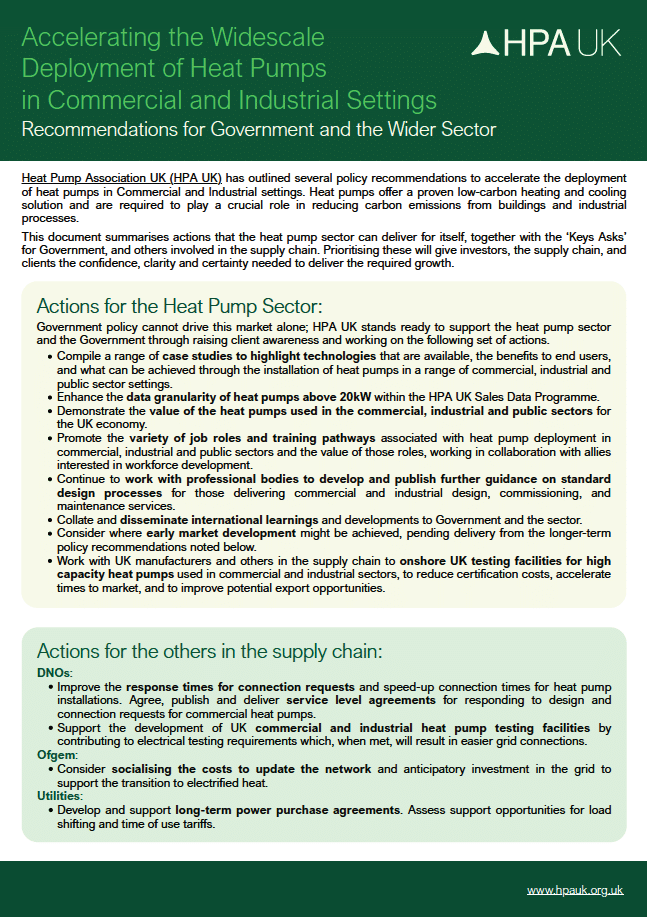 Accelerating the Widescale Deployment of Heat Pumps in Commercial and Industrial Settings